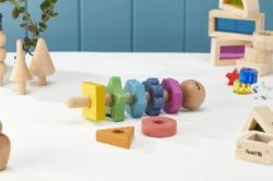 Rainbow wooden twister