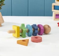 Rainbow wooden twister
